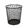 PAPELERA METAL NEGRA 26,5X28 CM