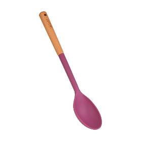 CUCHARA SILICONA MANGO MADERA RUSTIKA 2037
