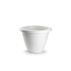 MACETA REDONDA 16X16X12 CM BLANCA 1142501