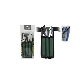 HERRAMIENTAS JARDIN MINI + FUNDA 4 PIEZAS