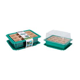 SEMILLERO CON TAPA 20,5X15,5X6,5 CM 12 HUECOS
