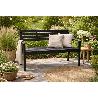 BANCO DE JARDIN POLIURETANO NEGRO 115X55X85