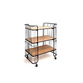 CARRO CAMARERA 3 PISOS RUEDAS MOA 75X45X85 CM