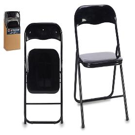 SILLA PLEGABLE ACOLCHADA NEGRA