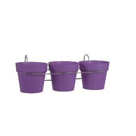 MACETAS TOSCANE 13 CM + SOPORTE MORADAS