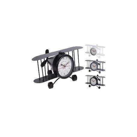 RELOJ SOBREMESA AVION 20X22X12 CM SURTIDO
