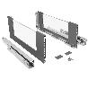 CAJÓN CON LATERALES DE CRISTAL QUBE. EXTRACCIÓN TOTAL. CIERRE AMORTIGUADO. ANTRACITA. ALTURA 185MM