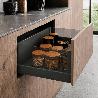 CAJÓN CON LATERALES DE CRISTAL QUBE. EXTRACCIÓN TOTAL. CIERRE AMORTIGUADO. ANTRACITA. ALTURA 185MM