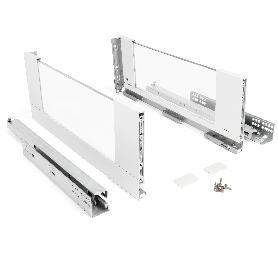 SISTEMA DE CAJÓN CON LATERALES DE CRISTAL. GUÍAS DE EXTRACCIÓN TOTAL. CARGA MAX. 40KG. MODELO QUBE