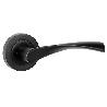 MANILLA CON ROSETA DE ALUMINIO. MODELO ZEUS Ø50 NIQUEL CEPILLADO, NEGRO MATE ACABADO NEGRO MATE