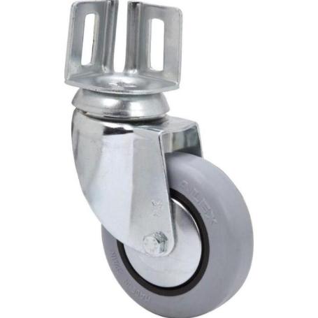RUEDA GIRATORA PLETINA ANGULAR 16BH60CP-PGIA POLIAMIX-GOMA GRIS EJE LISO
