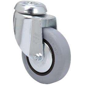 RUEDA GIRATORA AGUJERO M10 20BH80CP-PGI POLIAMIX-GOMA GRIS EJE LISO