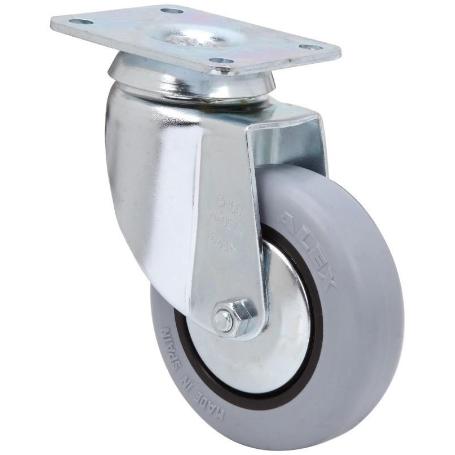 RUEDA GIRATORA PLACA 10BH80CP-PGI POLIAMIX-GOMA GRIS EJE LISO