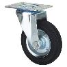 RUEDA GIRATORA PLACA 10ZV200-BSR METALICO-GOMA NEGRA EJE RODILLOS