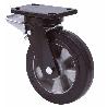 RUEDA GIRATORA PLACA FRENO 10HLBFD200-DEB ALUMINIO-GOMA NEGRA ELASTICA BOLAS