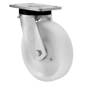 RUEDA GIRATORA PLACA 10SLR150-FT NYLON BLANCO EXTRAFUERTE EJE LISO
