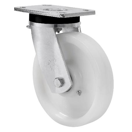 RUEDA GIRATORA PLACA 10SLR150-FT NYLON BLANCO EXTRAFUERTE EJE LISO