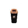 45 LTS EBERTOOLS CUBO CONTENEDOR SELECTIVO ORGANICO EKOBIN NEGRO-ARO MARRON