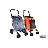 CARRO DE LA COMPRA NARANJA Y NEGRO ABATIBLE DE ALUMINIO CON 6 RUEDAS GIRATORIAS 53 L