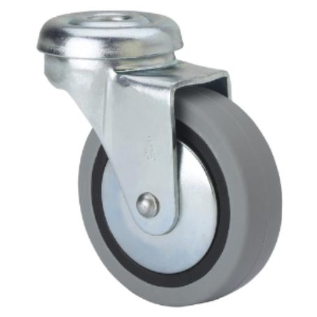 RUEDA GIRATORA AGUJERO M10 21BSR50CP-PGI POLIAMIX-GOMA GRIS EJE LISO