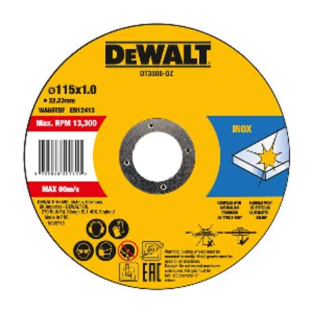 DISCO CORTE INOX 115X1X22 DEWALT (CAJA 10)
