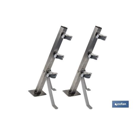 TENDEDERO FIJO DE PARED DE DOS PIEZAS INOXIDABLE 304 3 POLEAS 36.5 X 9.5 CM