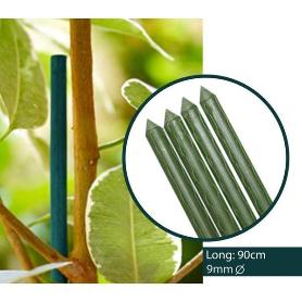 90 CMS TUTOR DE HIERRO FORRADO PLASTICO COLOR VERDE PARA PLANTAS DIAMETRO 9 CMS.