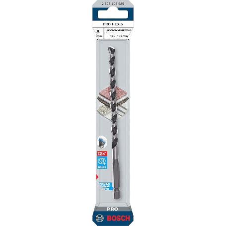 BROCA HORMIGON HEX-5 BOSCH 10X100X150