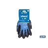 GUANTE IMPREGNADO CON PUNTOS AZULES DE NITRILO TALLA 6   CAJA 12 UNID.