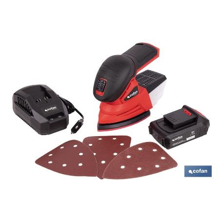 LIJADORA MOUSE A BATERÍA LI-ION 20 V 11000 RPM