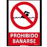 CARTEL RD40037 PROHIBIDO BAÑARSE