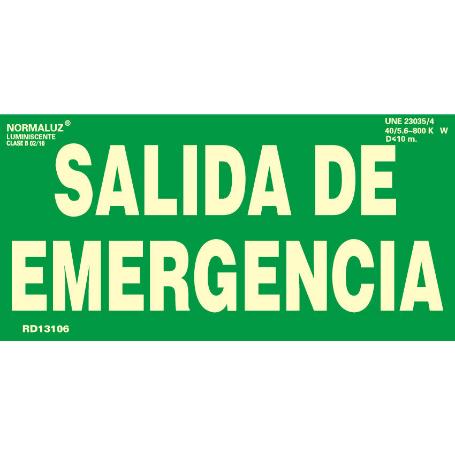SEÑAL SALIDA DE EMERGENCIA PVC 0,7MM C.B 320X160