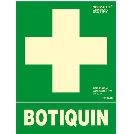 SEÑAL BOTIQUIN PVC 0,7MM CLASE B 224X300MM