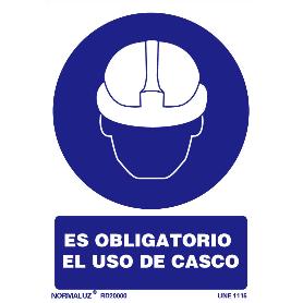 SEÑAL OBLIG USO CASCO PVC 0,7MM 210X300MM RD20000