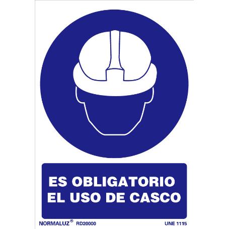 SEÑAL OBLIG USO CASCO PVC 0,7MM 210X300MM RD20000
