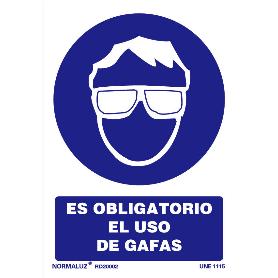 CARTEL 30*21 RD20002 OBLIG EL USO DE LAS GAFAS