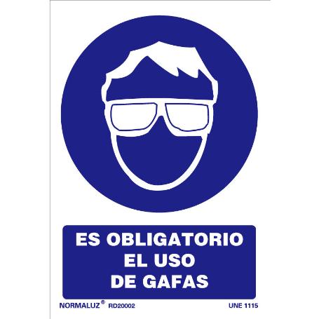 CARTEL 30*21 RD20002 OBLIG EL USO DE LAS GAFAS