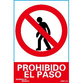 CARTEL 29,7*21 RD40002 PROHIBIDO EL PASO