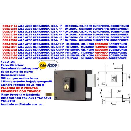 CERRADURA AZBE 125A 80 DH HP