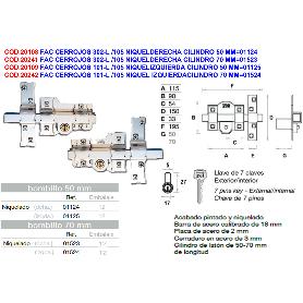 CERROJO FAC B70 302-L 115D NI 01523