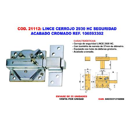 CERROJO LINCE 2930 HC