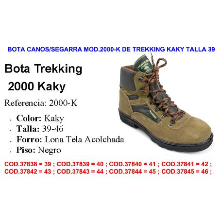 BOTA CAÑOS TREKKING 2000 KAKI N 39 CAÑOS