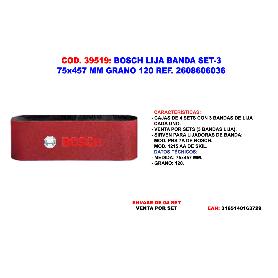 PAQUETE LIJA BANDA 75X457MM G120×3 2608606036