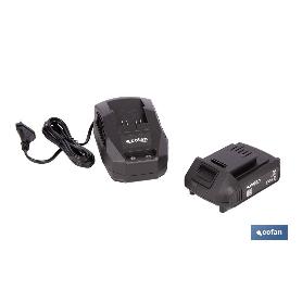 PACK CARGADOR 20 V 2.4 A Y BATERÍA LI-ION 20 V 2.0AH