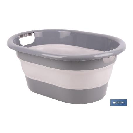 BARREÑO PLEGABLE GRIS/BLANCO 18 L