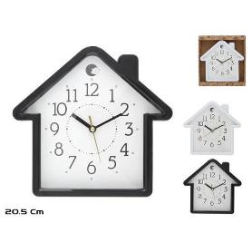 RELOJ DE PARED HOGHY PARA COCINA CON FORMA DE CASA 21,5X20,5 CMS MARCO NEGRO