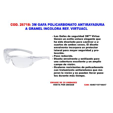 3M FINST GAFA POLICARBONATO ANTIRAYADURA INCOLORA VIRTUACL 71512