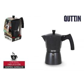 6 TAZAS CAFETERA ITALIANA EXPRESO PARA INDUCCION NEGRA DARKBLACK QUTTIN