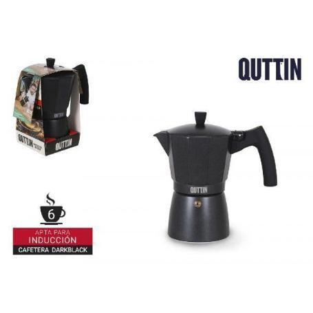 6 TAZAS CAFETERA ITALIANA EXPRESO PARA INDUCCION NEGRA DARKBLACK QUTTIN