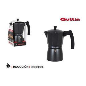 9 TAZAS CAFETERA EXPRESS ITALIANA PARA INDUCCION NEGRA DARKBLACK QUTTIN